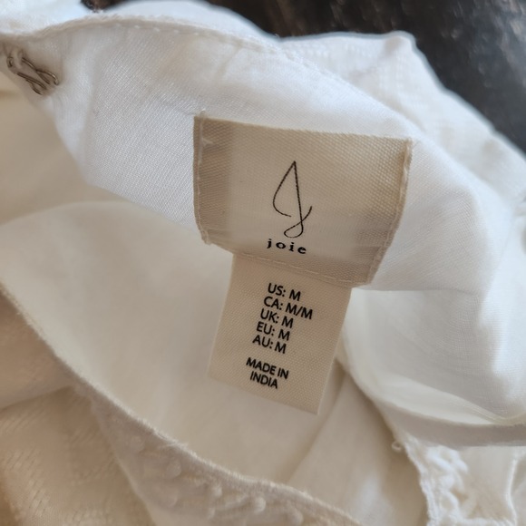 Joie White Tiered Maxi Sun Dress M Crochet Lace Trim Boho Beach White Vacation - Picture 3 of 15